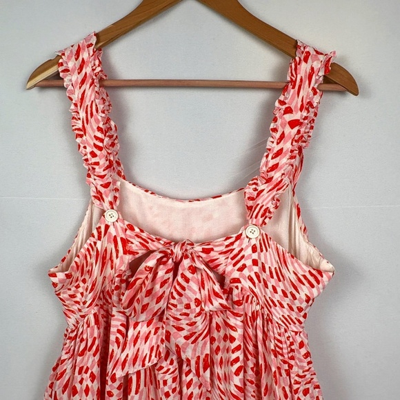 Fate Women Tiered Sleeveless Maxi Dress Sz M Babydoll Oversized Beachy Cut-out - Picture 5 of 16